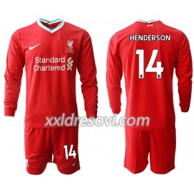 Liverpool Jordan Henderson 14 Domaći Dječji Komplet Dresovi za Nogomet 2020-2021 Dugim Rukavima (+ kratke hlače)